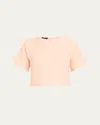 Akris 3d Bubble Organza Short-sleeve Top In Peach