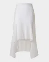 Akris Boucle Striped Silk Organza High-low Skirt In Ecru