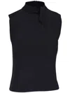 Akris Knot Metallic Knit Top In Black
