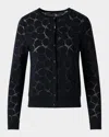 Akris Broken Stone Jacquard Wool-silk Cardigan In Black