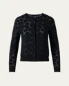 Akris Broken Stone Jacquard Wool-silk Cardigan In Black