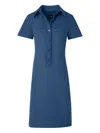 Akris Buttoned Collared Mini Dress In Blue