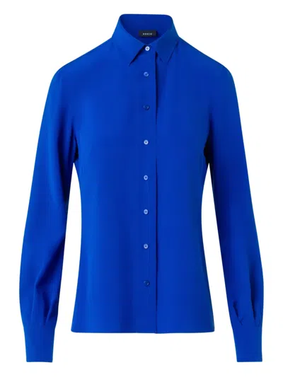 AKRIS BUTTONED COLLARED TOP
