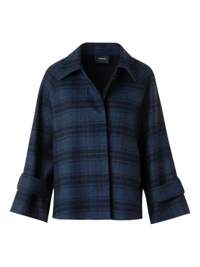 AKRIS BUTTONED PLAID JACKET