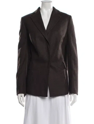 Pre-owned Akris Camel Hair Blazer In Black/brown