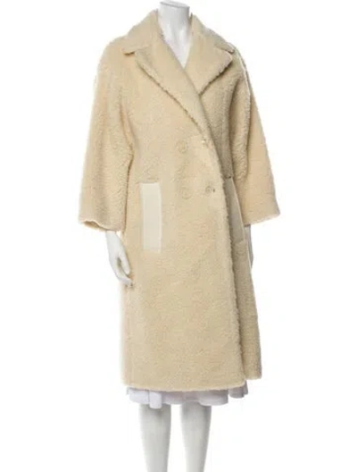 Pre-owned Akris Camel Hair Faux Fur Coat In Neutral