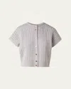 Akris Cape-sleeve Cashmere Cropped Cardigan In Greige