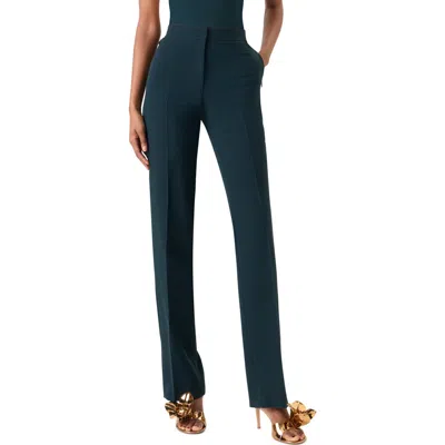 Akris Carl Linen & Wool Trousers In Blue
