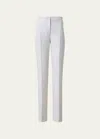 Shop Akris Carl Linen Herringbone Straight-leg Pants In Greige