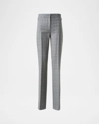 AKRIS CARL PRINCE OF WALES CHECK CASHMERE PANTS