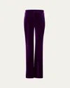 Akris Carl Stretch Velvet Pants In Kale Green