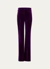 Akris Carl Stretch Velvet Pants In Purple