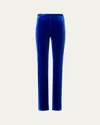 Akris Carl Stretch Velvet Straight Leg Pants