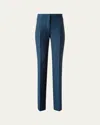 Akris Carl" Structured Double-face Cotton Silk Pants In Blue
