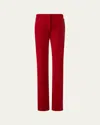 Akris Carl Velvet Straight Leg Pants In Ruby