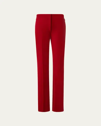 Akris Carl Velvet Straight Leg Pants In Ruby