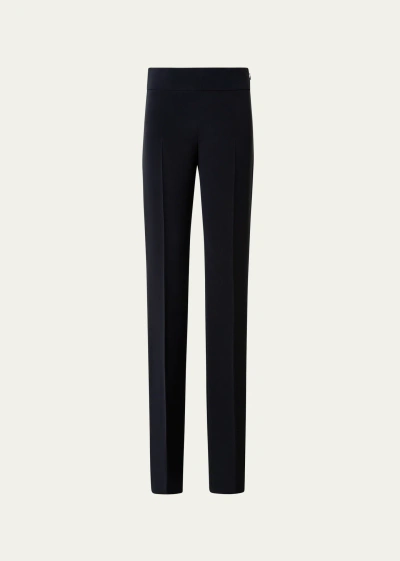 Akris Carla Crepe Straight Leg Pants In Black