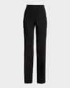 Akris Carol Classic Flat-front Pants In Black