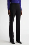 Akris Carole Stretch Wool Double Face Pants In 009 Black