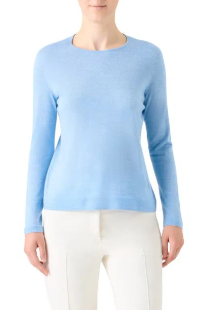Akris Cashmere & Silk Crewneck Sweater In Blue
