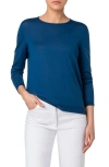 Akris Cashmere & Silk Crewneck Sweater In Medium Denim