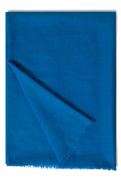 Akris Cashmere & Silk Fringe Scarf In Blue
