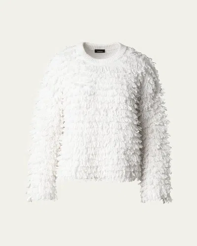 AKRIS CASHMERE AND WOOL LOOPS KNIT SWEATER
