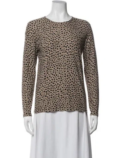Pre-owned Akris Cashmere Animal Print Sweater In Multi