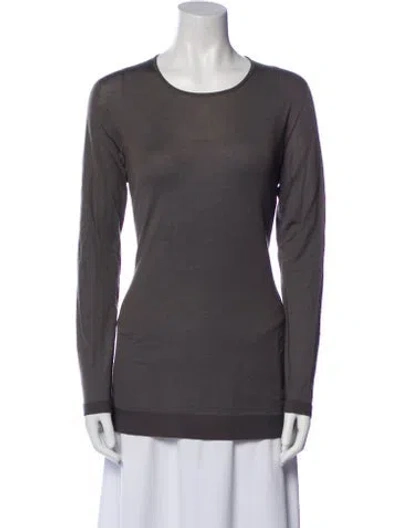 Pre-owned Akris Cashmere Bateau Neckline Sweater In Green