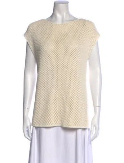 Pre-owned Akris Cashmere Bateau Neckline Sweater In Neutral