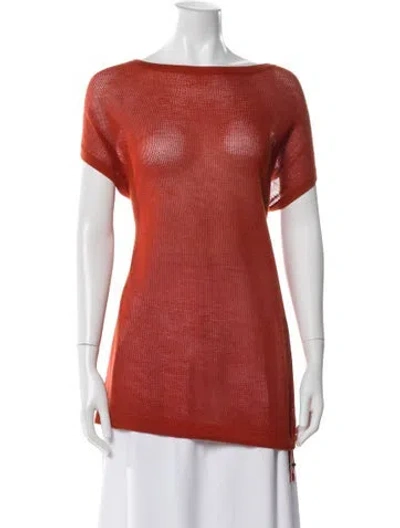 Pre-owned Akris Cashmere Bateau Neckline Tunic W/ Tags In Orange