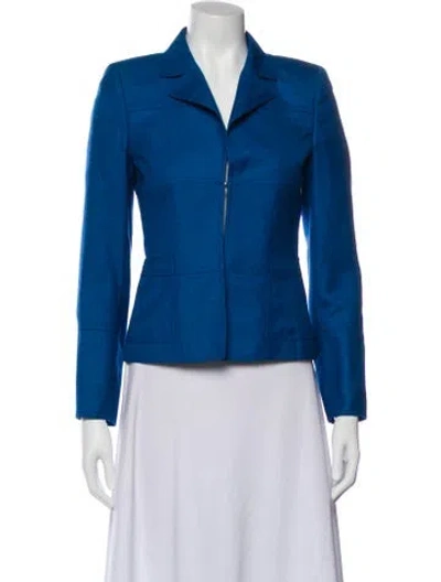 Pre-owned Akris Cashmere Biker Jacket In Blue