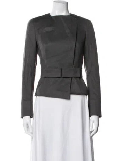 Pre-owned Akris Cashmere Biker Jacket In Grey