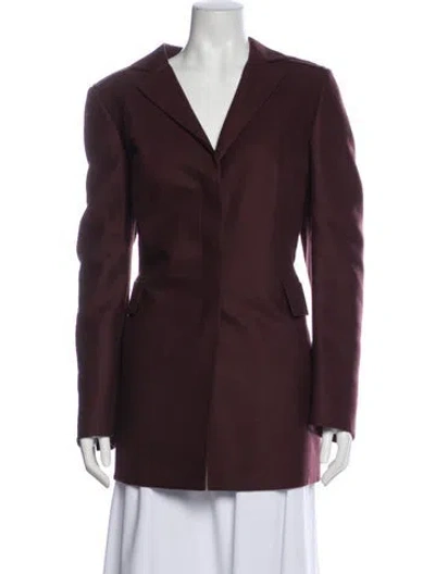 Pre-owned Akris Cashmere Blazer In Burgundy