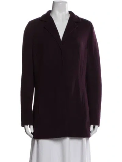Pre-owned Akris Cashmere Blazer In Burgundy