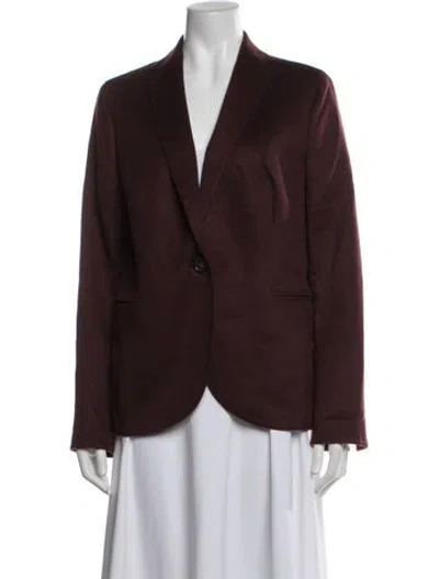 Pre-owned Akris Cashmere Blazer In Burgundy
