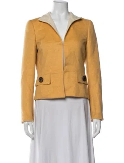 Pre-owned Akris Cashmere Blazer In Yellow