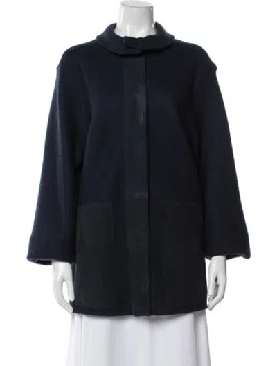 Pre-owned Akris Cashmere Coat In Blue