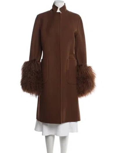 Pre-owned Akris Cashmere Coat In Brown