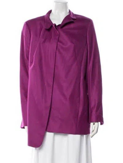 Pre-owned Akris Cashmere Coat In Purple