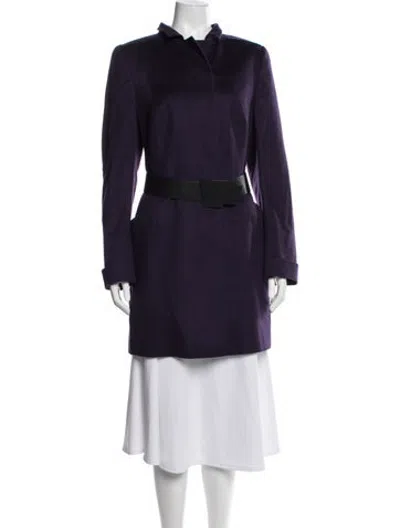 Pre-owned Akris Cashmere Coat In Purple