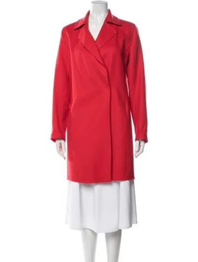 Pre-owned Akris Cashmere Coat In Red