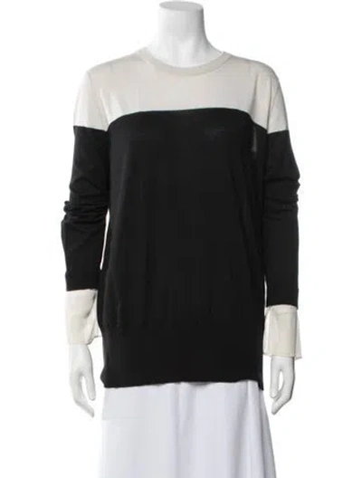 Pre-owned Akris Cashmere Colorblock Pattern Sweater In Black/neutrals
