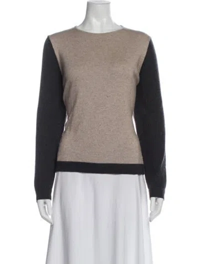 Pre-owned Akris Cashmere Colorblock Pattern Sweater In Gray