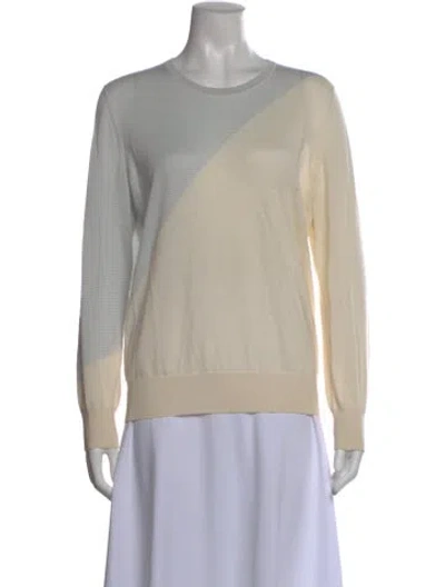 Pre-owned Akris Cashmere Colorblock Pattern Sweater In Neutral