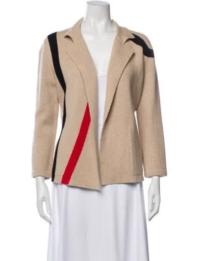 Pre-owned Akris Cashmere Colorblock Pattern Sweater In Neutral