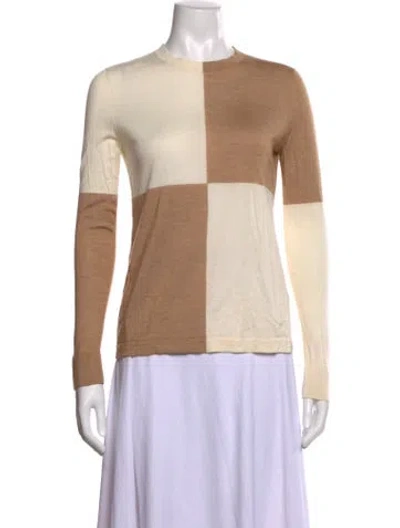 Pre-owned Akris Cashmere Colorblock Pattern Sweater In Neutral