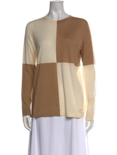 Pre-owned Akris Cashmere Colorblock Pattern Top In Neutral