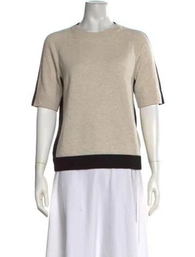 Pre-owned Akris Cashmere Colorblock Pattern Top In Neutrals
