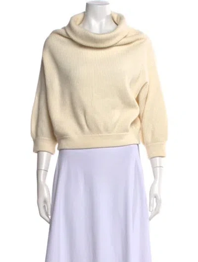 Pre-owned Akris Cashmere Cowl Neck Sweater In Neutral